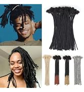Lounoke 12 Inch 40 Strands Loc Extensions Human Hair, 0.6cm Pencle Size Dreadlock Extensions Huma...