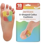 ZenToes Callus Pads | U-Shaped Design Moleskin Blister Pads | Self-Stick Adhesive Felt All Day Co...