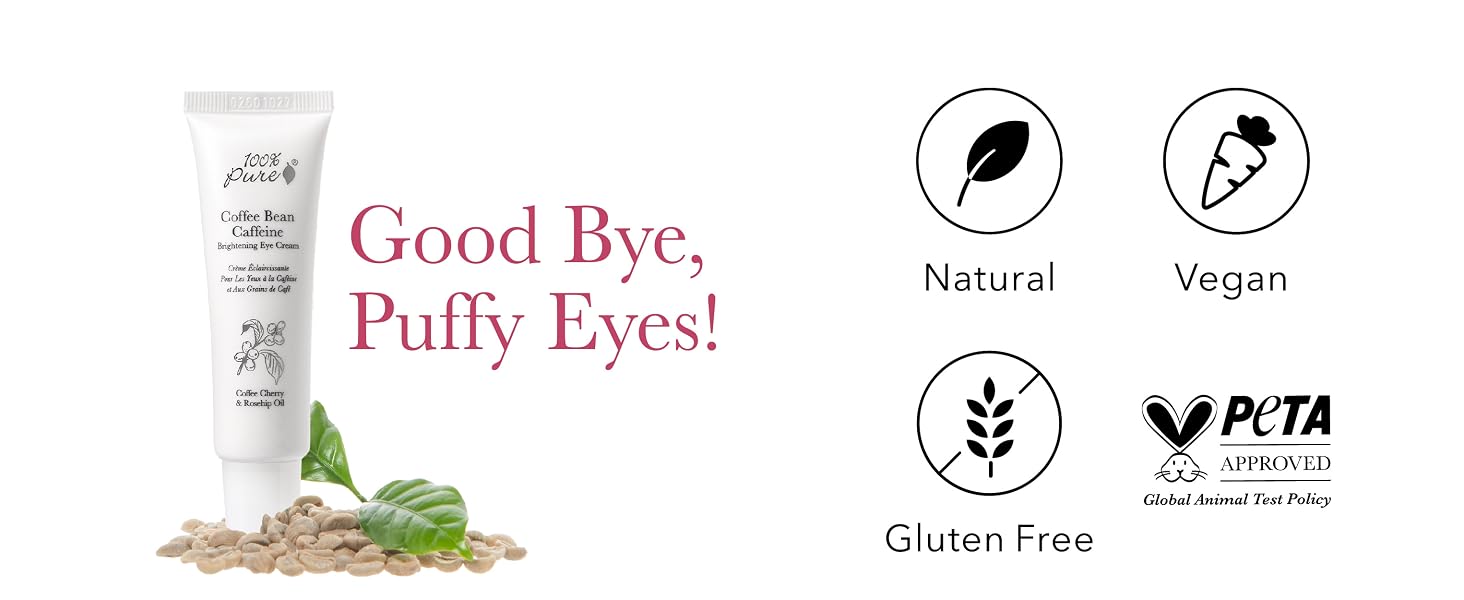 Coffee Bean Caffeine Eye Cream good bye puffy eyes depuff undereye bags 