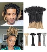 Lounoke 8 Inch 40 Strands Loc Extensions Human Hair, 0.6cm Pencle Size Dreadlock Extensions Human...