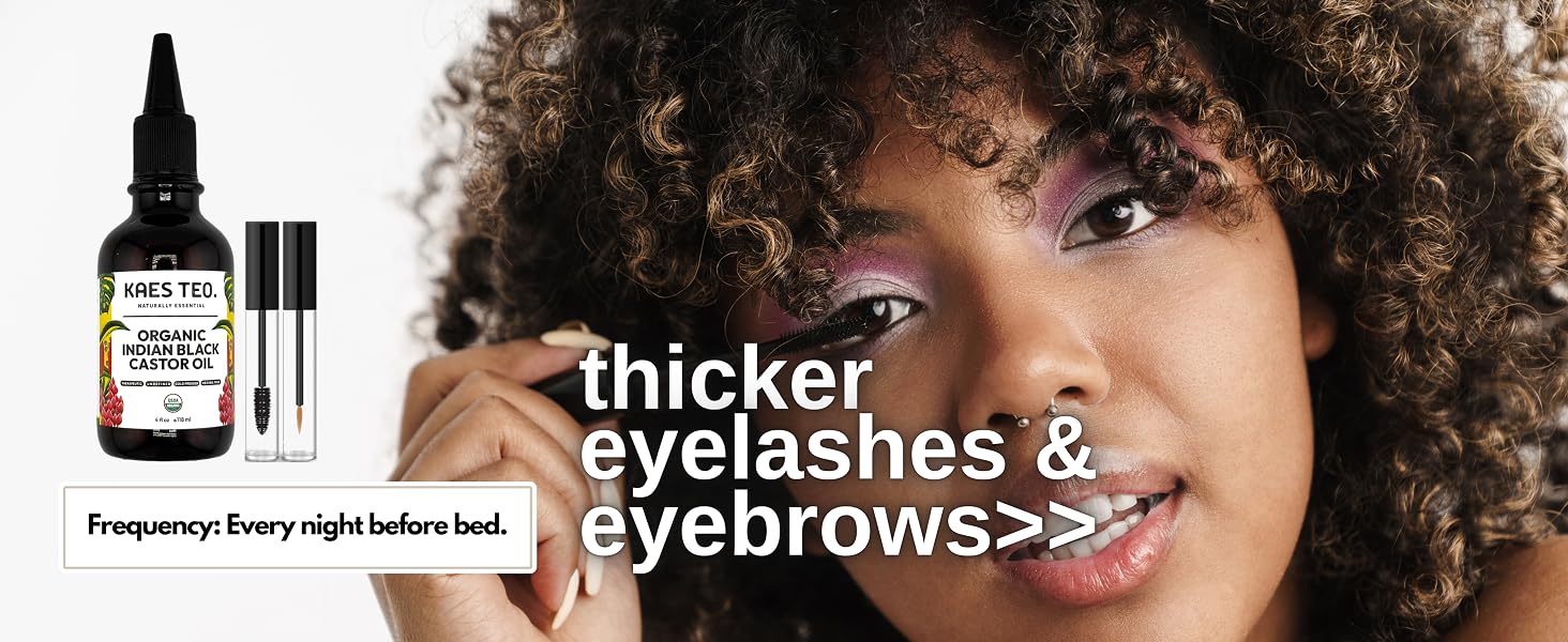 thicker eyelashes eyebrows strengthen hair