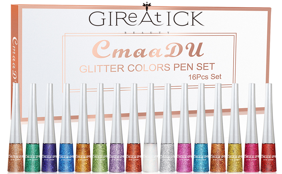 Gireatick 16PCS Liquid Glitter Eyeliner set