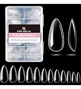 UNA GELLA Gel X Almond Fake Nail Tips - 216pcs Medium Pre-Shaped for Long-Lasting Acrylic Nails, ...